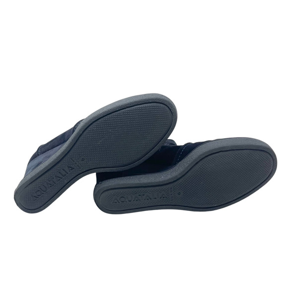 Aquatalia Camellia Suede Shearling Lined Wedge Ankle Boots - Black - Size 6 - Picture 7 of 9